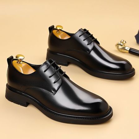 真皮休闲皮鞋男士商务正装皮鞋英伦风绅士德比鞋男款透气通勤鞋
