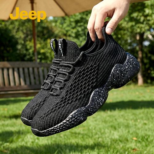 Jeep吉普男鞋户外跑步运动防泼水透气飞织休闲耐磨软底潮流网面鞋主图