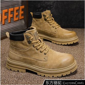 东方骆驼高帮马丁靴男款春季厚底英伦潮流百搭高级感工装男士鞋子主图