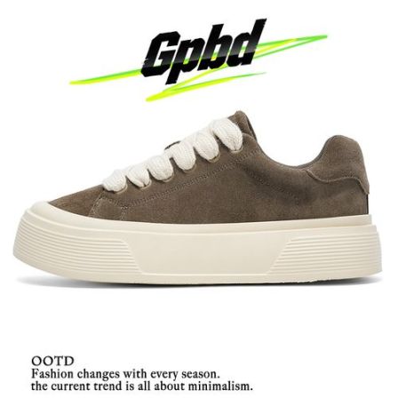 Gbpd×ETC简约系列男士素面厚底休闲板鞋复古老钱风饼干鞋男款休