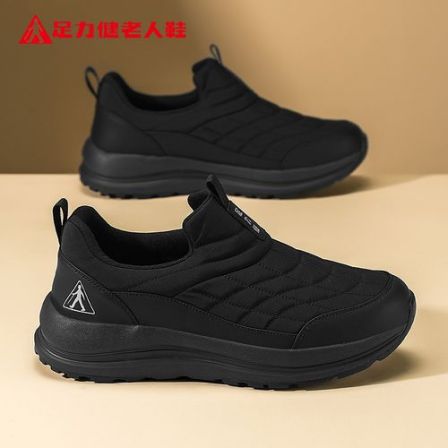 足力健老人鞋2026春季新款一体男士雪地靴面包鞋