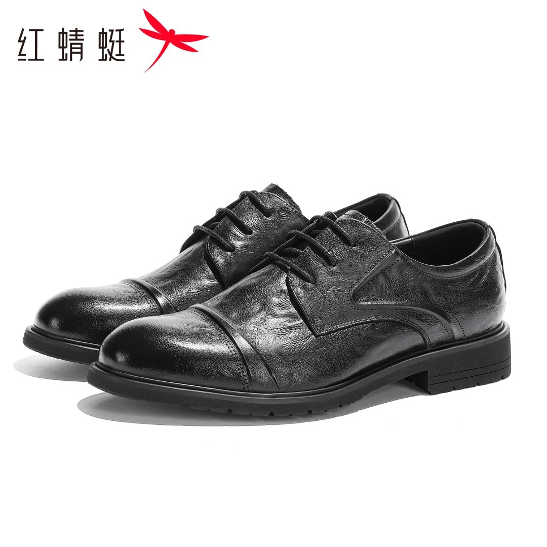 红蜻蜓2026春季新款100%真纯牛皮男鞋男士休闲皮鞋男士正装鞋子主图