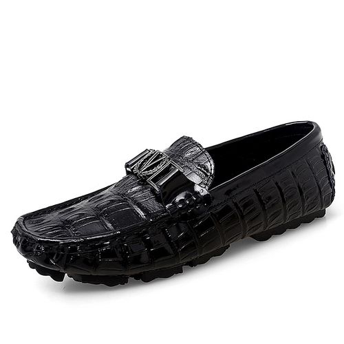  FANMIFAN百搭夏季新款男士豆豆鞋鳄鱼纹透气潮流驾车高档皮鞋W主图