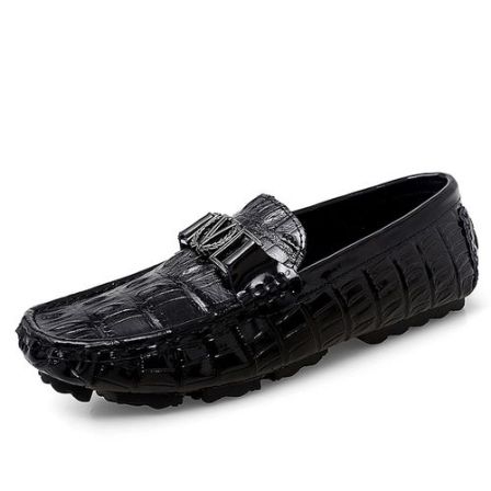  FANMIFAN百搭夏季新款男士豆豆鞋鳄鱼纹透气潮流驾车高档皮鞋W