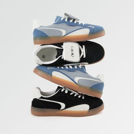 aoyo春季新款复古百搭德训鞋 小众休闲潮鞋绒面拼色系带板鞋