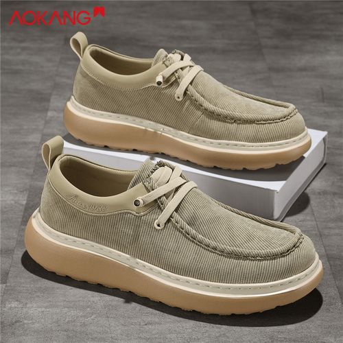 Aokang/奥康春夏新款男士夏季透气轻便软底百搭一脚蹬休闲布鞋主图
