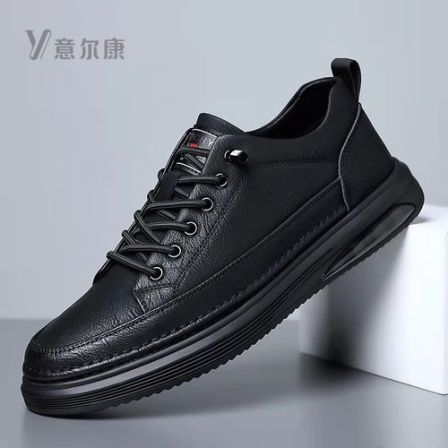 意尓康男鞋秋季时尚英伦韩版百搭潮板鞋真皮休闲软底加绒保暖棉鞋