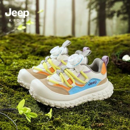 JEEP儿童春季新款跑步鞋儿童鞋轻便中大童运动鞋软底网面透气鞋