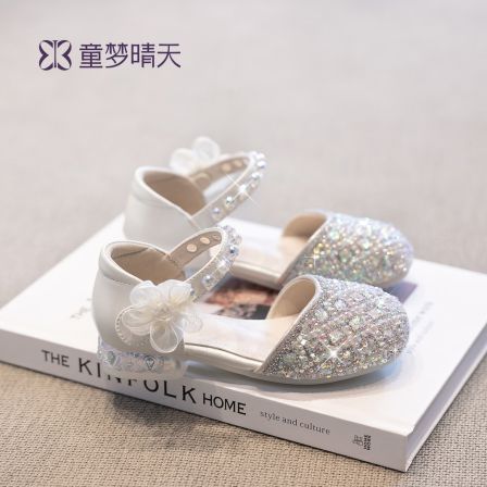 童梦晴天女童公主鞋夏季儿童公主凉鞋包头时尚爱莎公主风高跟软底