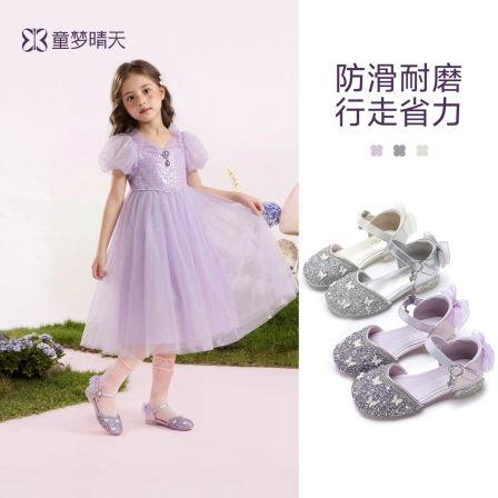 童梦晴天女童水晶鞋夏季儿童单鞋亮片公主鞋韩版水钻软底儿童鞋子