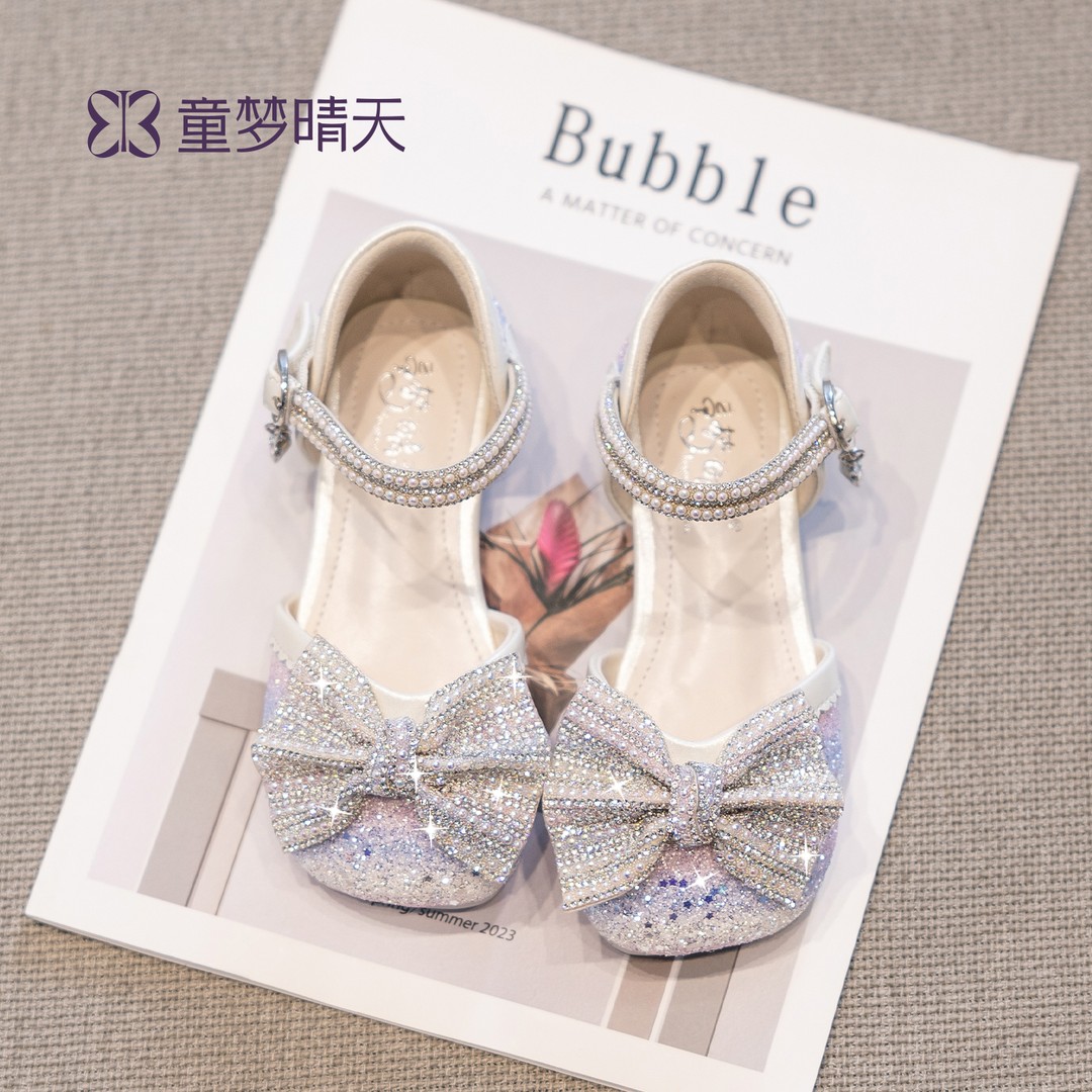童梦晴天女童凉鞋包头公主风儿童水晶舞蹈鞋夏季时尚高跟鞋甜美主图