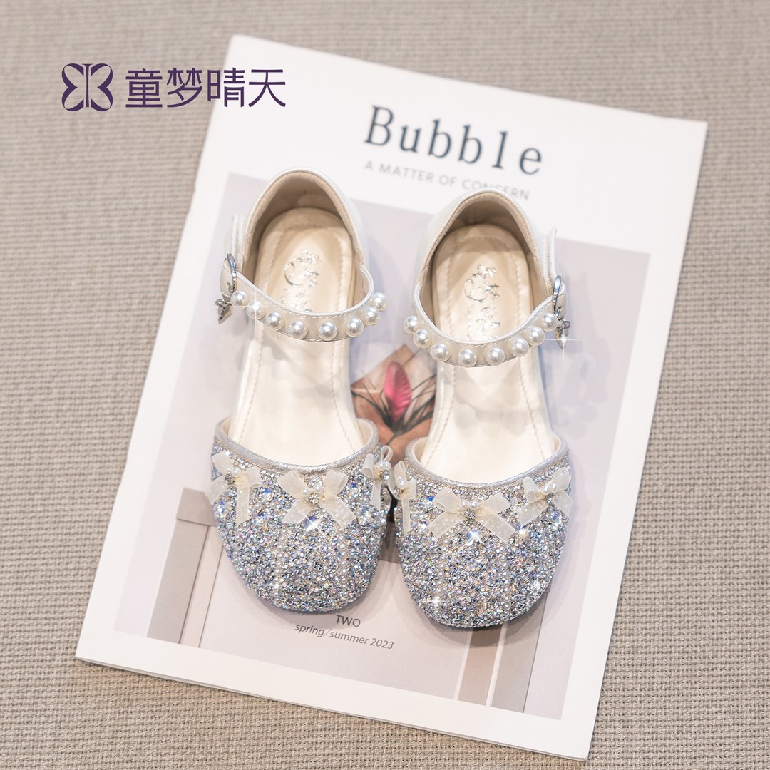 童梦晴天女童凉鞋夏季新款水钻公主鞋女童高跟鞋舞台表演时装鞋主图