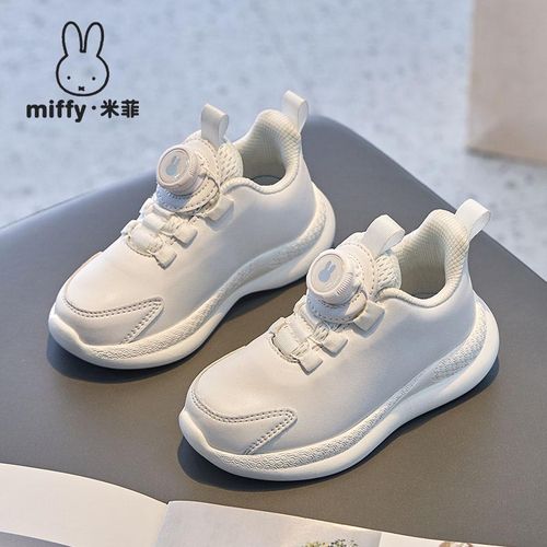 MIFFY米菲2026春秋女童革面防水小白鞋舒适休闲百搭运动鞋跑步鞋主图