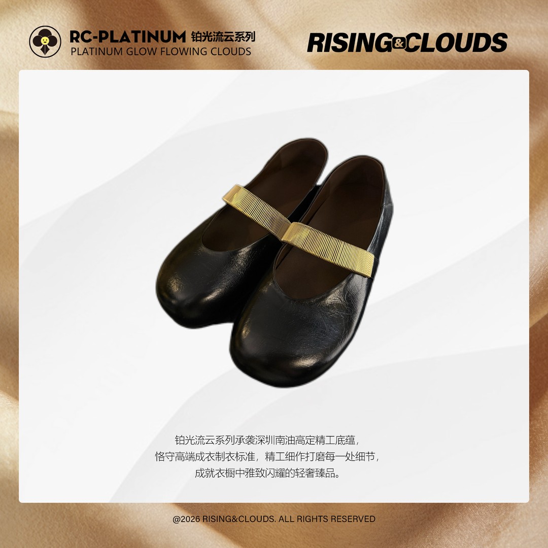 RISING&CLOUDS【小云姐】百搭时尚圆头金属扣单鞋020317主图