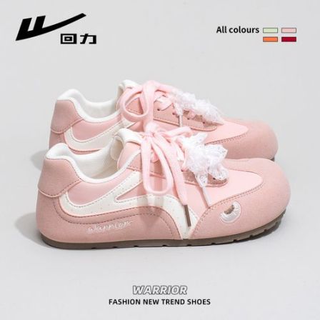 回力粉色德训鞋女2026春季新款刺绣设计休闲小白鞋学生轻便板鞋子