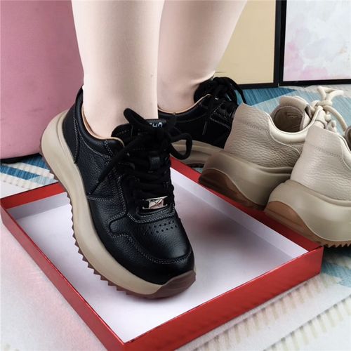 单鞋女真皮圆头深口阿甘鞋系带复古休闲运动百搭软皮软底休闲鞋女主图