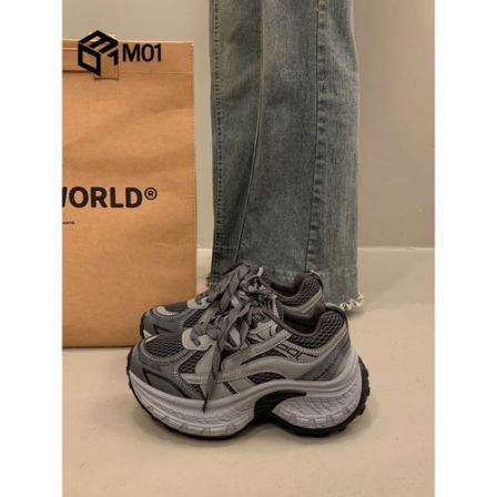 M01厚底松糕老爹鞋女小个子增高2026超火新款春秋运动休闲阿甘鞋