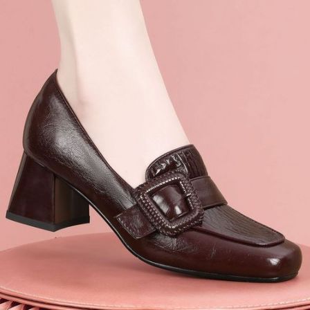 梵芮诗2026高级复古气质奢华纯色经典低跟单鞋-Z0075