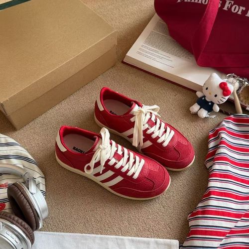 XMM.【牛津红阿甘鞋】时尚百搭复古红色平底低帮韩版运动Z5900-1915主图