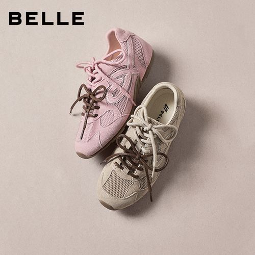 百丽流心榛果复古德训鞋女2026夏新款商场同款网面休闲鞋E9W2DBM6主图