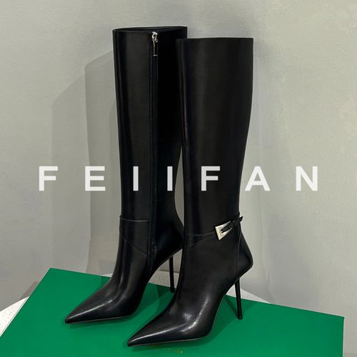 【现货】长筒靴2025秋冬新款女士细跟高级感不累脚黑色高跟鞋6639主图