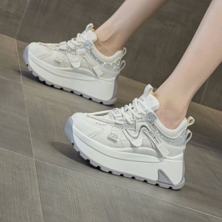 【8CM】2026春季爆板休闲时尚百搭老爹鞋女鞋阿甘鞋小个子厚底增高