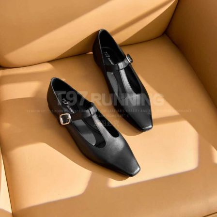 T97【胎牛版】新款法式T字扣玛丽珍气质真皮单鞋女G3510