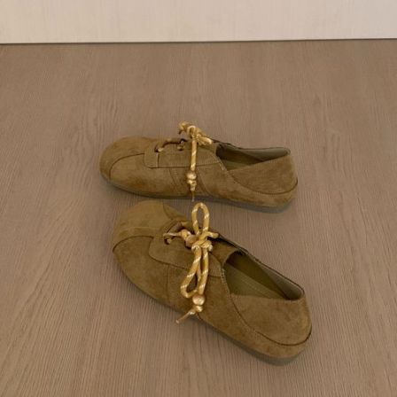 软底软面百搭乐福鞋大码女鞋2026年春秋新款系带休闲舒适通勤单鞋