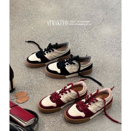 吕小布 | F家真皮熊猫鞋 秋冬拼色板鞋复古户外运动休闲鞋女0255