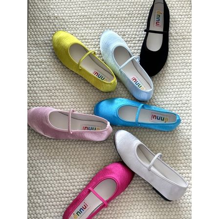 ennui 夏日鞋柜 纯色缎面单鞋一脚蹬女浅口玛丽珍圆头芭蕾鞋平底