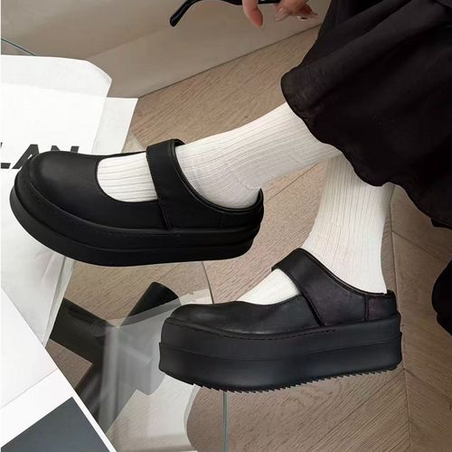 诗歌兰女鞋春季新款韩版厚底玛丽珍学院风百搭包头半拖鞋0371-6主图