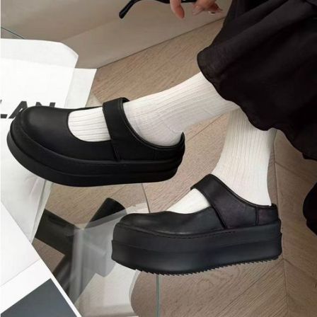 诗歌兰女鞋春季新款韩版厚底玛丽珍学院风百搭包头半拖鞋0371-6