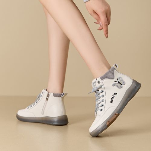 马丁靴女士软底短靴2025新款秋冬妈妈加绒休闲牛筋女防滑英伦女靴主图