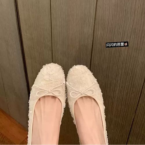 【苏茵茵】天鹅芭蕾鞋~法式蝴蝶结珠片平底单鞋女晚宴olE6102003主图