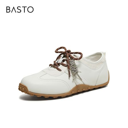 百思图2026春季新款德训鞋时尚复古街头运动女休闲鞋D3590AM6