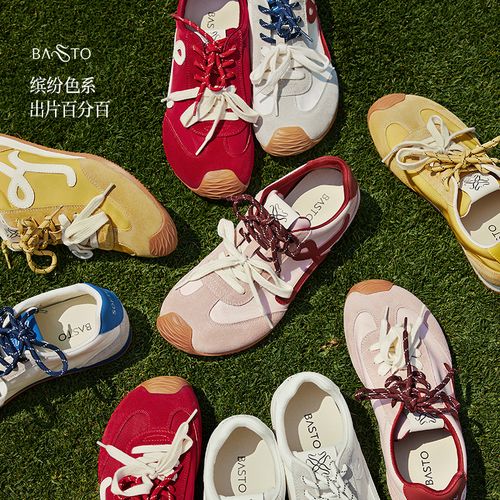 百思图夏季时髦复古运动德训鞋平跟女休闲鞋A1825AM6主图