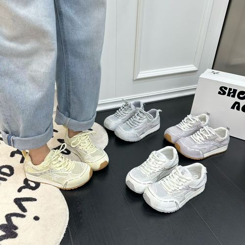 广州欧货【薄荷奶绿】早春真皮3cm系带丑萌学院气质百搭松糕鞋183主图