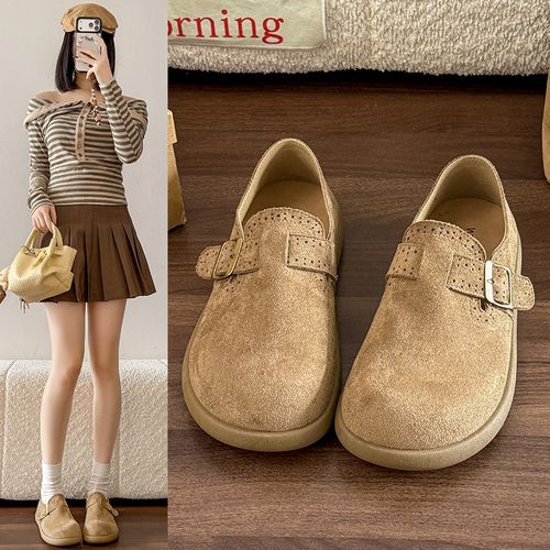 巨舒适平底软底勃肯鞋女款外穿2026新款春季博肯一脚蹬孕妇懒人鞋主图