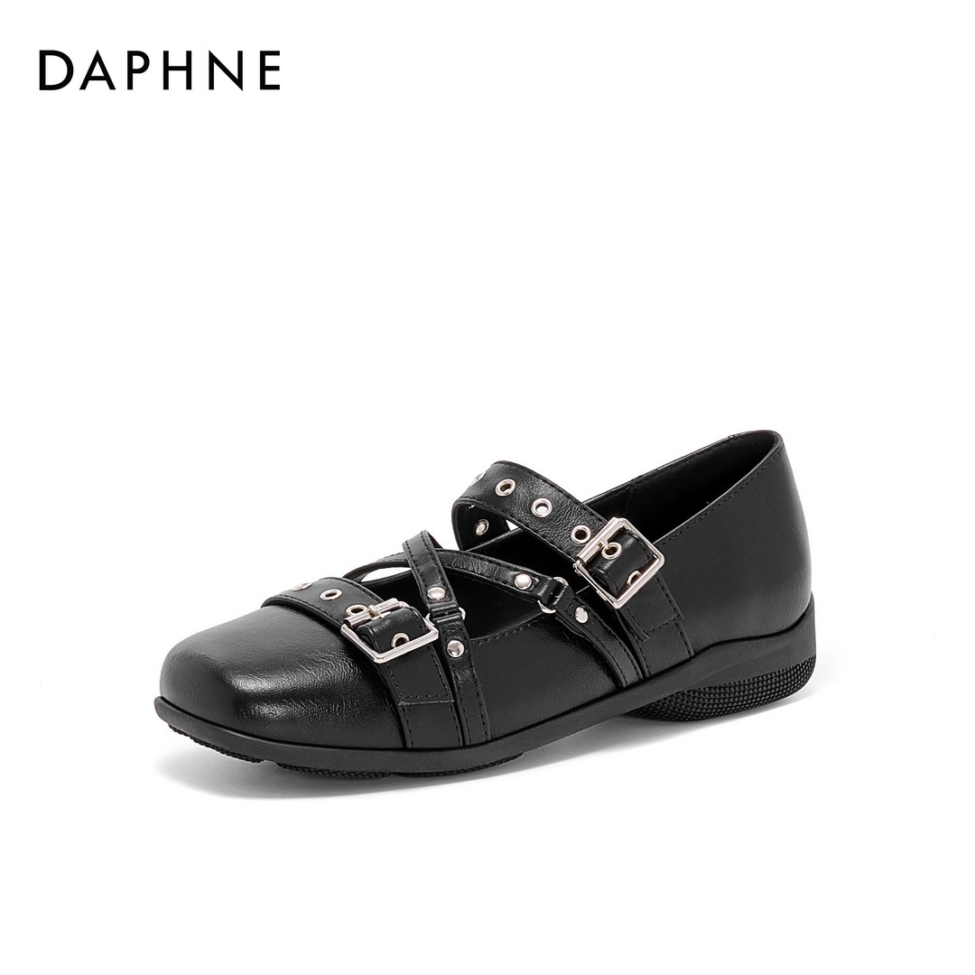 达芙妮春季新款甜酷风方头软底舒适防滑浅口玛丽珍单鞋女主图