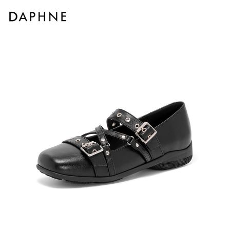 达芙妮春季新款甜酷风方头软底舒适防滑浅口玛丽珍单鞋女