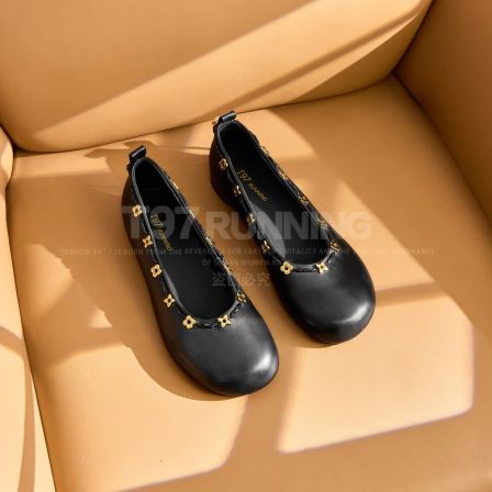 T97【胎牛版】新款时尚圆头浅口低跟百搭真皮单鞋G3516