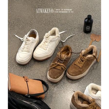 吕小布 | 小白鞋继承者 秋冬加绒羊毛加厚保暖真皮休闲板鞋女0722