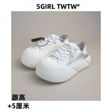 SGIRL TWTW厚底面包鞋女2026新款两穿踩跟小白鞋百搭轻便大头鞋潮