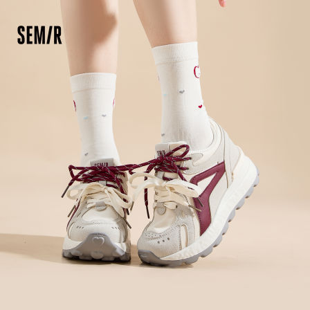 8CM增高SEMIR时尚休闲鞋女鞋秋季新款小个子厚底德训鞋运动