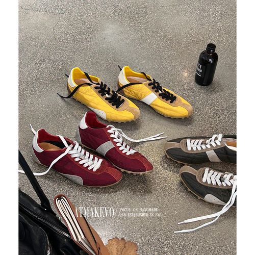 吕小布 | 高定绗缝多巴胺德训鞋 豆豆纹底阿甘跑步鞋休闲鞋女1003主图