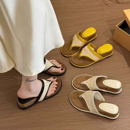 【林西恩专属】夹趾厚底人字拖2026ss春季新款度假手工编织拖鞋主图