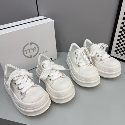 广州欧货【擦灰】早春萌头真皮5cm系带复古大头面包松糕鞋8089-68主图