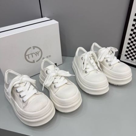 广州欧货【擦灰】早春萌头真皮5cm系带复古大头面包松糕鞋8089-68