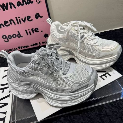 店铺爆款尝鲜价！春夏款高端欧货6.5cm厚底增高老爹鞋T3130主图