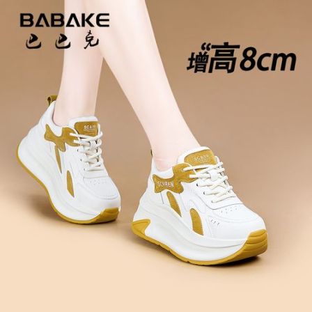 8CM厚底增高鞋子女款爆款2026新款百搭透气运动休闲小白女鞋2836